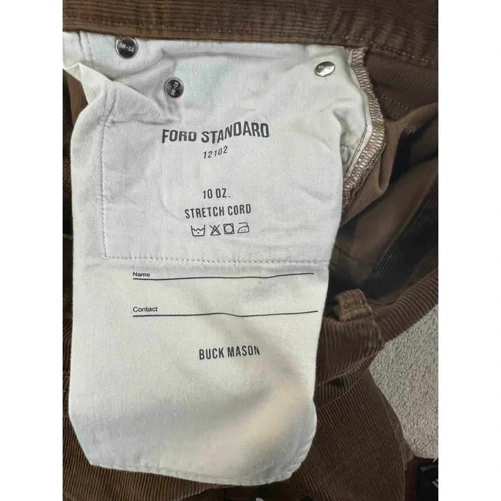 Buck Mason Ford Standard Pants Mens Size 31x34 Brown Corduroy Stretch Casual